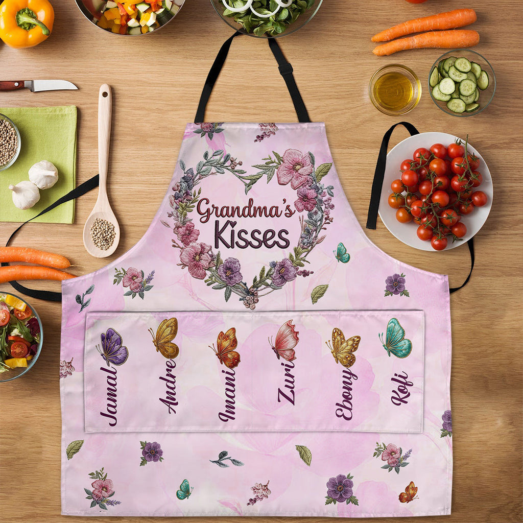 Grandma's Kisses - Personalized Apron With Pocket