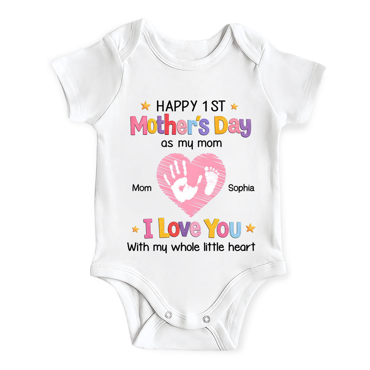 I Love You With My Whole Little Heart - Personalized Baby Onesie