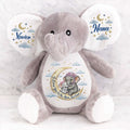 I Love You To The Moon And Back Embroidery - Personalized Stuffed Elephant