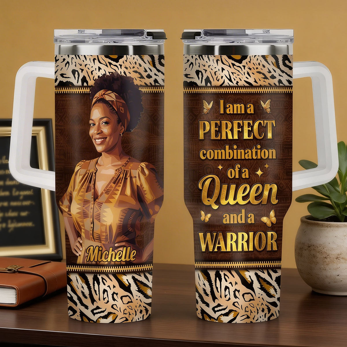 A Queen And A Warrior - Personalized Stainless Steel Tumbler