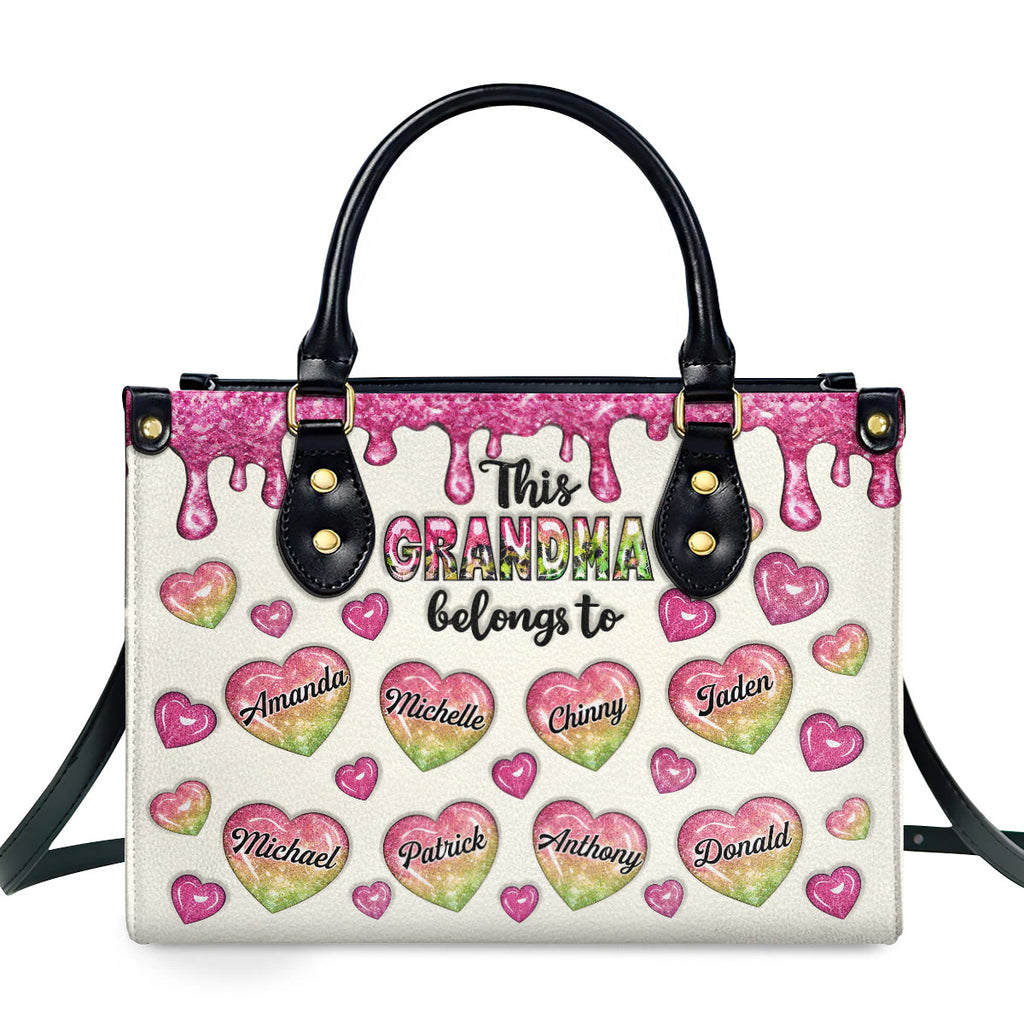 This Grandma Belongs To - Personalized Leather Handbag