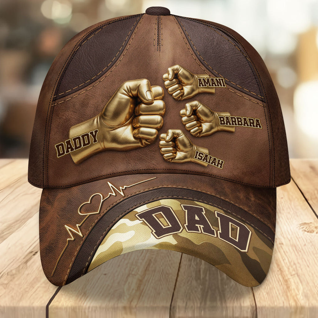 Dad/Mom Grandpa Kids Holding Hands - Personalized Classic Cap