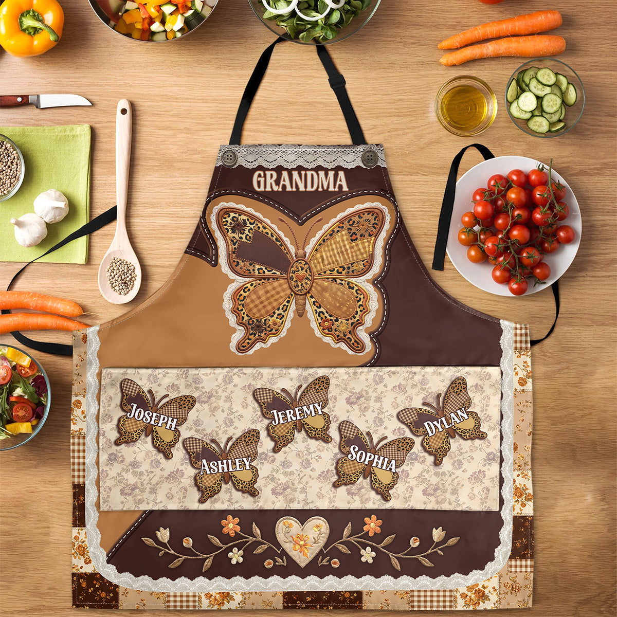Grandma's Kisses - Personalized Apron With Pocket