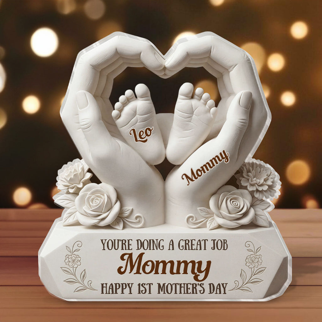 Happy 1st Mother's Day - Personalized Custom Shaped Acrylic Plaque