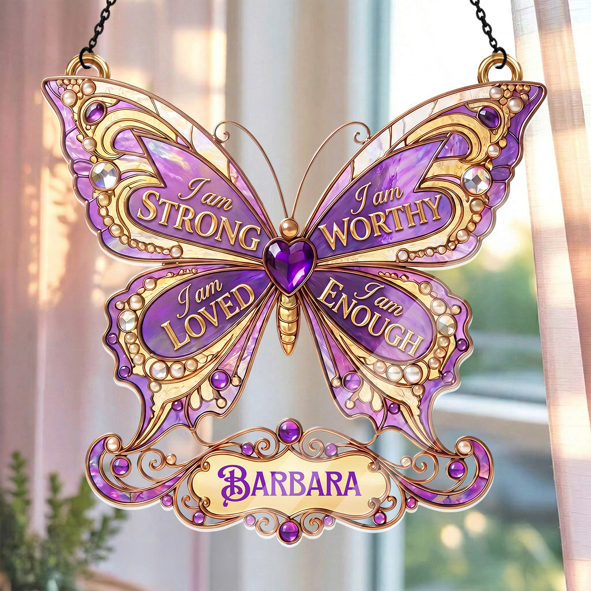 I Am Strong - Personalized Acrylic Suncatcher