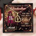 You Did The Best God Did The Rest - Personalized Graduation Girl Necklace