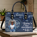 Livin' That Grandma's Life - Personalized Leather Handbag
