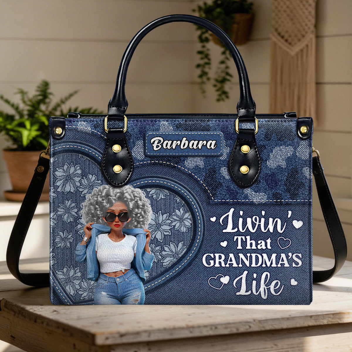 Livin' That Grandma's Life - Personalized Leather Handbag
