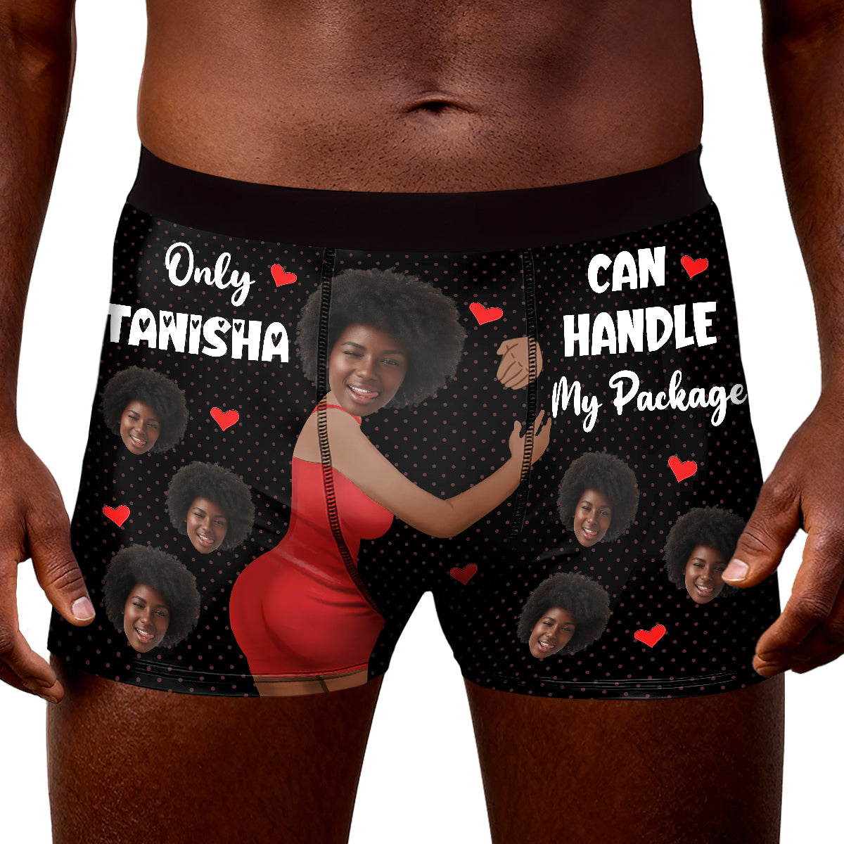Only Her Handle My Package - Personalized Men's Boxer Briefs