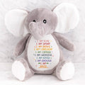 I Am - Personalized Stuffed Elephant