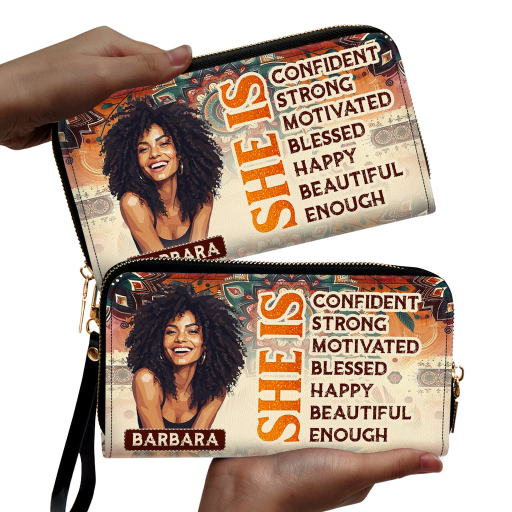 She Is - Personalized Clutch Purse