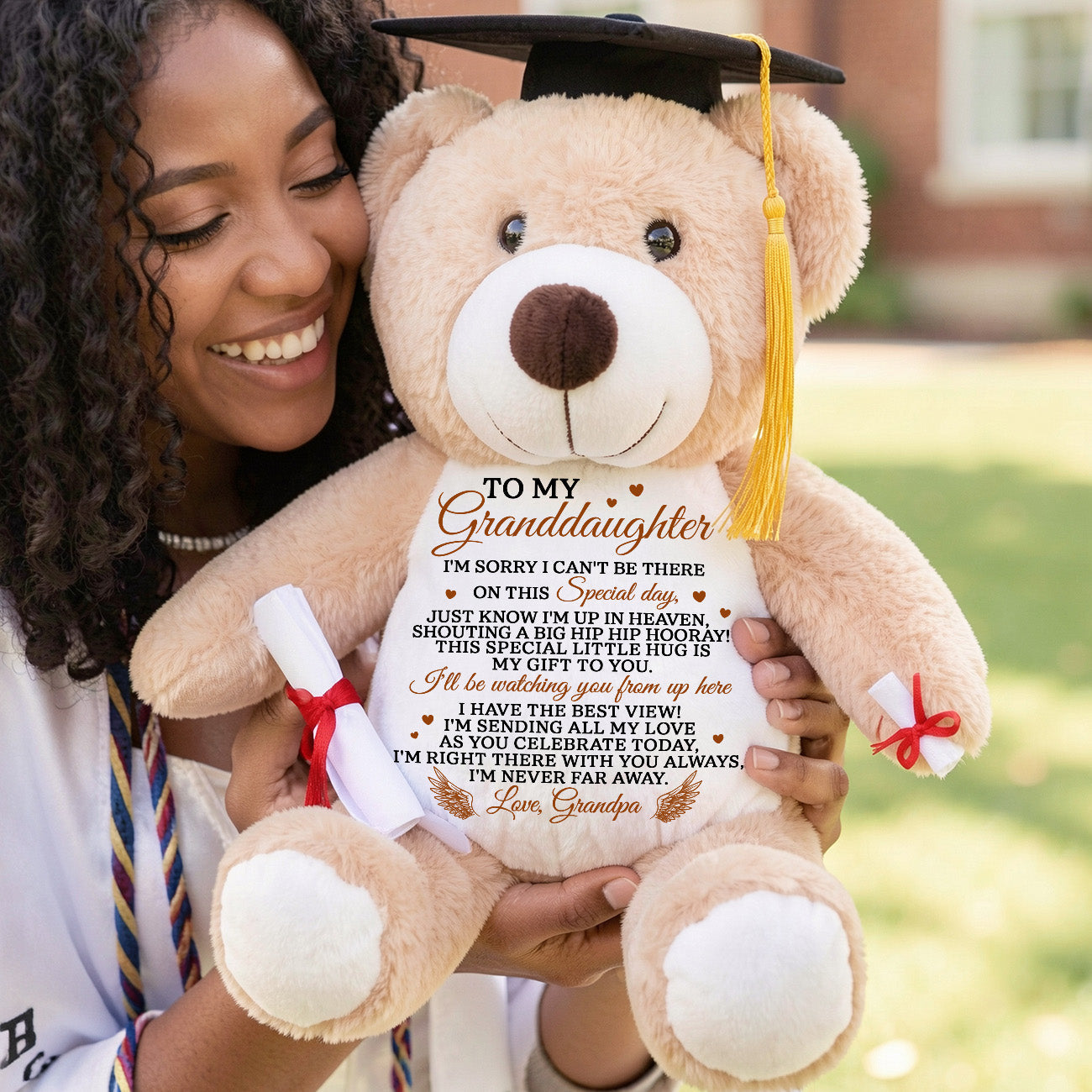 I'm Sending My Love As You Celebrate - Personalized Graduation Teddy Bear