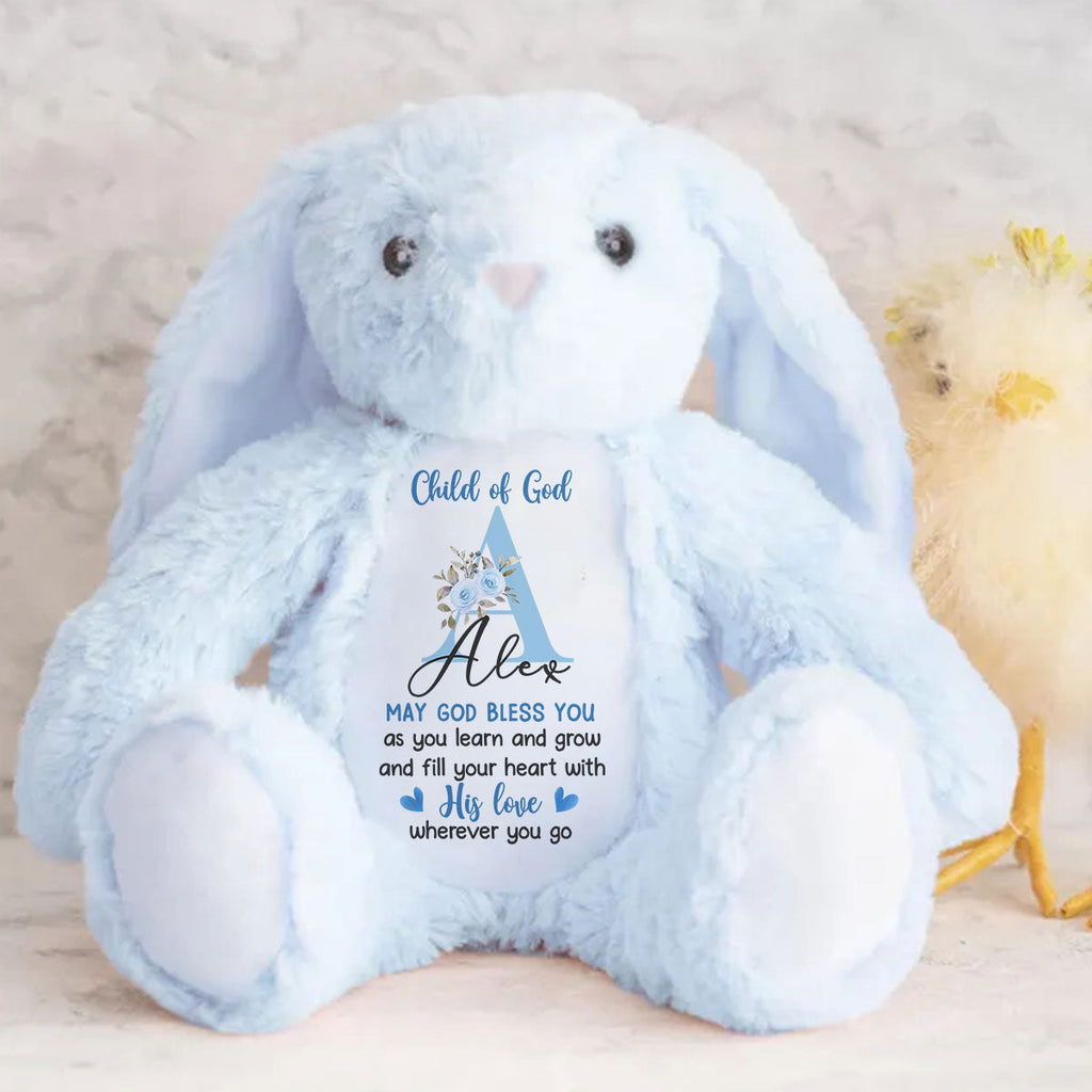 May God Bless You - Personalized Stuffed Bunny