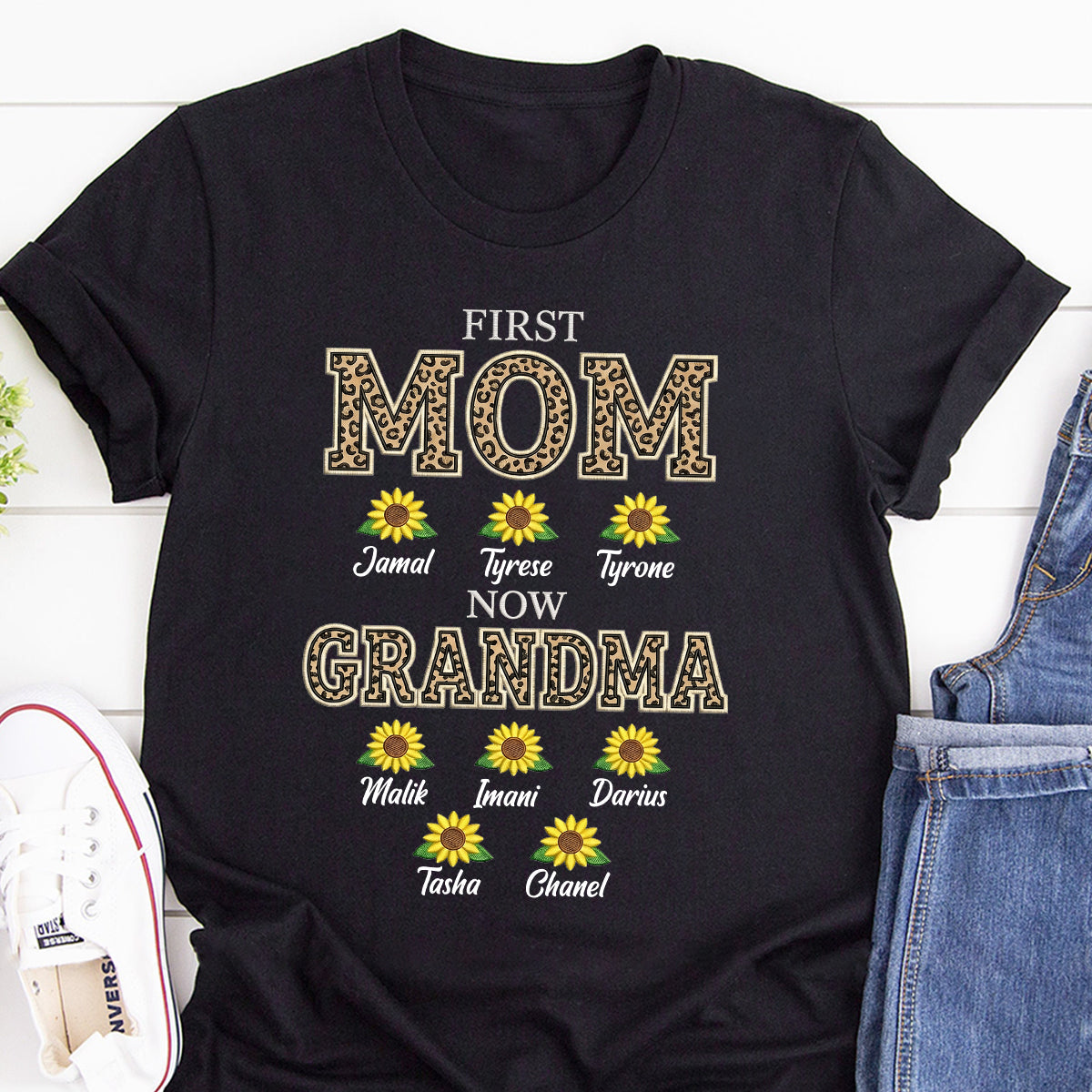First Mom Now Grandma - Personalized 2D Unisex T-shirt