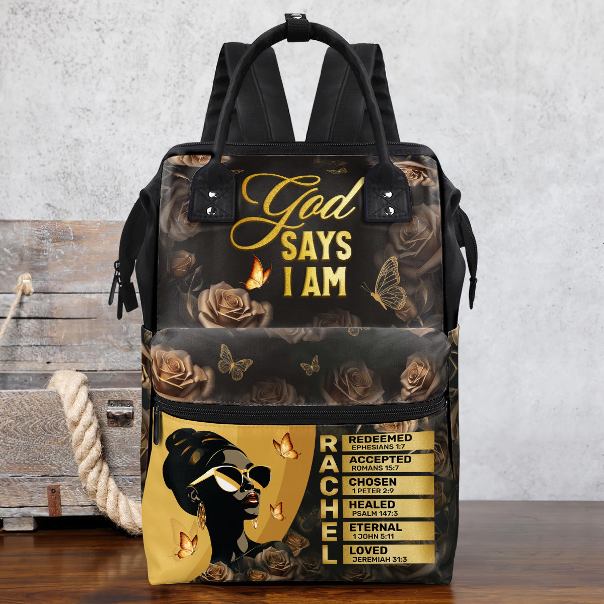 God Says I Am - Personalized Duckbilled Backpack