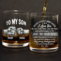 To My Son I Believe In You - Personalized Round Whiskey Glass