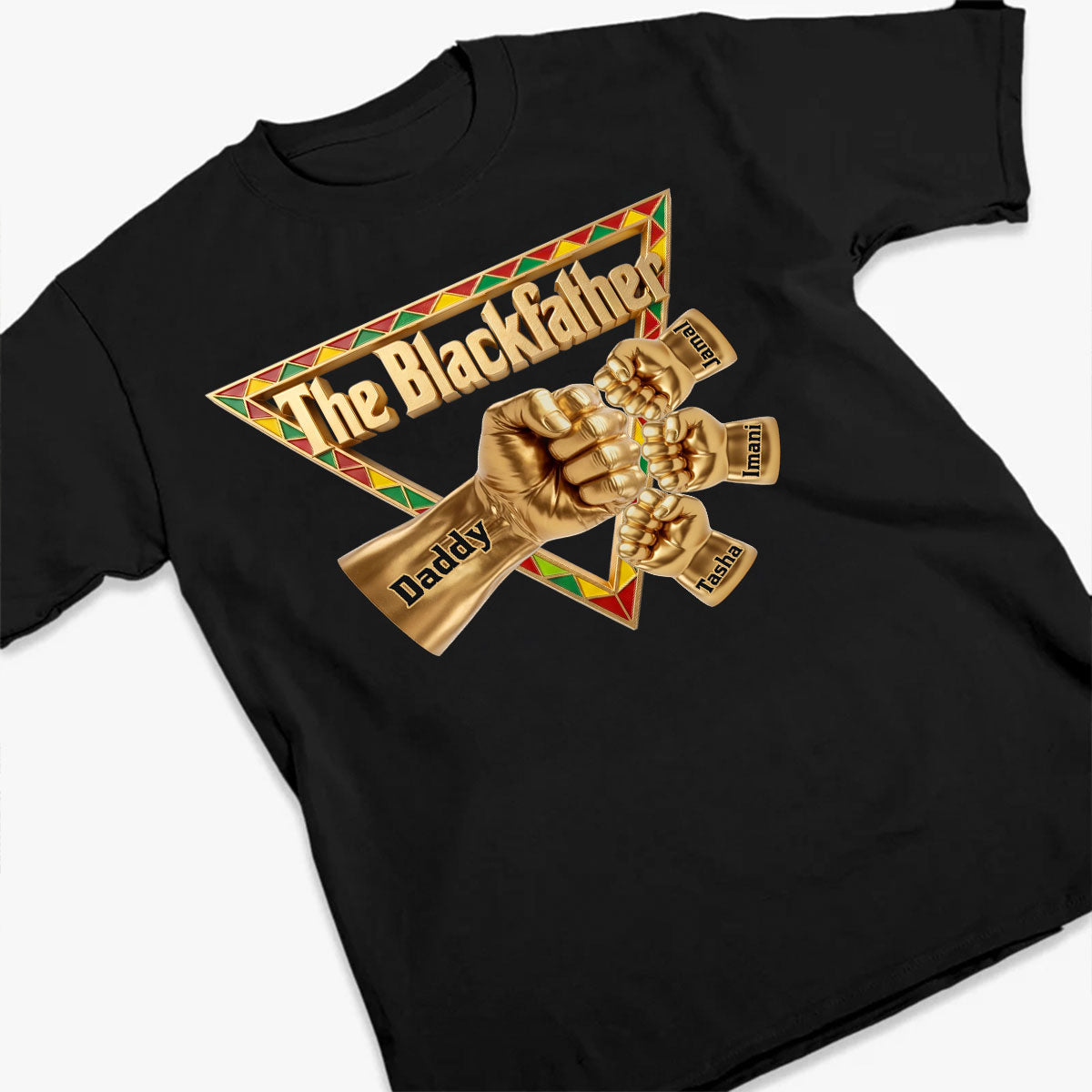 The Black Father - Personalized 2D Unisex T-shirt