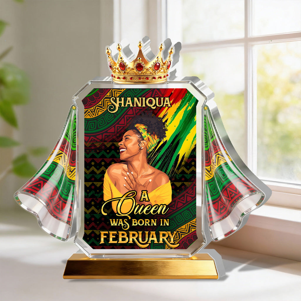 A Beautiful Black Queen - Personalized Custom Shaped Acrylic Plaque