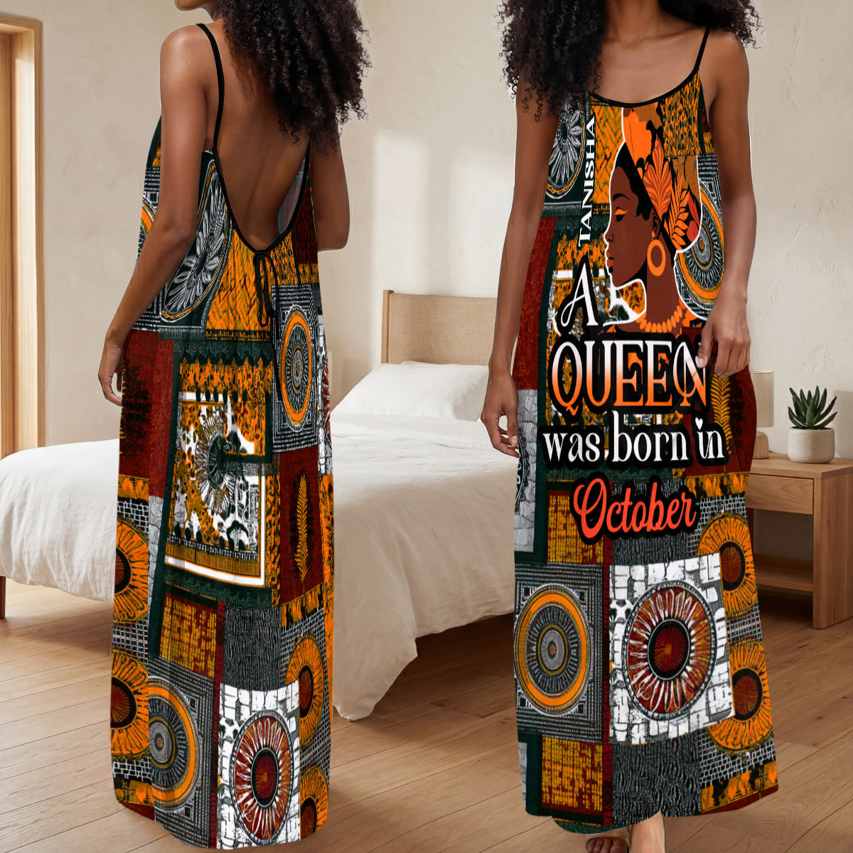 A Beautiful Queen - Personalized Backless Cami Maxi Dress