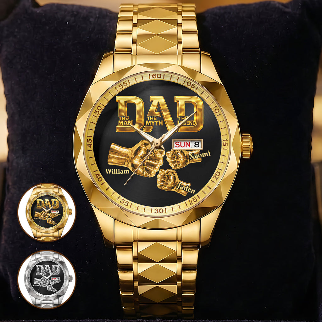 Dad The Man The Myth The Legend - Personalized Men's Wrist Watch
