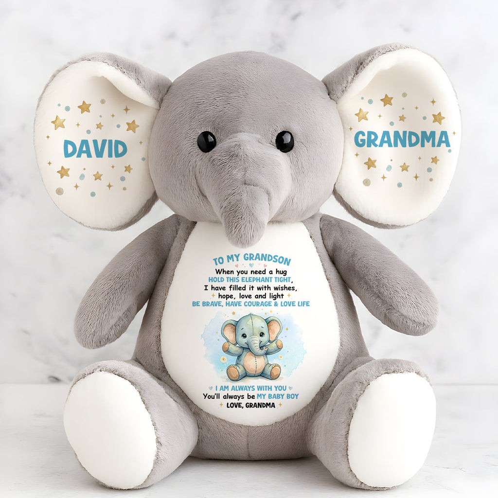 Be Brave, Have Courage & Love Life - Personalized Stuffed Elephant