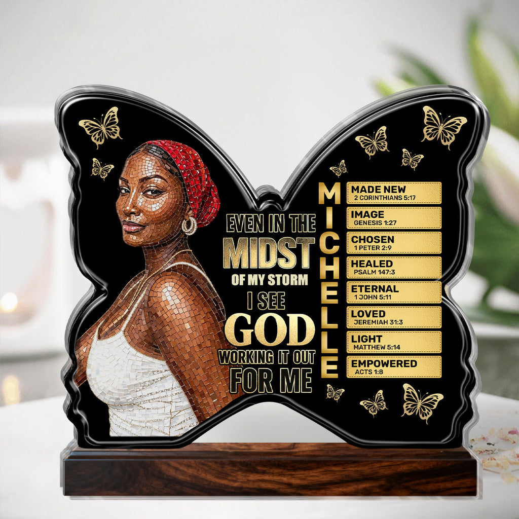 Custom Photo I See God Working It Out For Me - Personalized Custom Shaped Acrylic Plaque