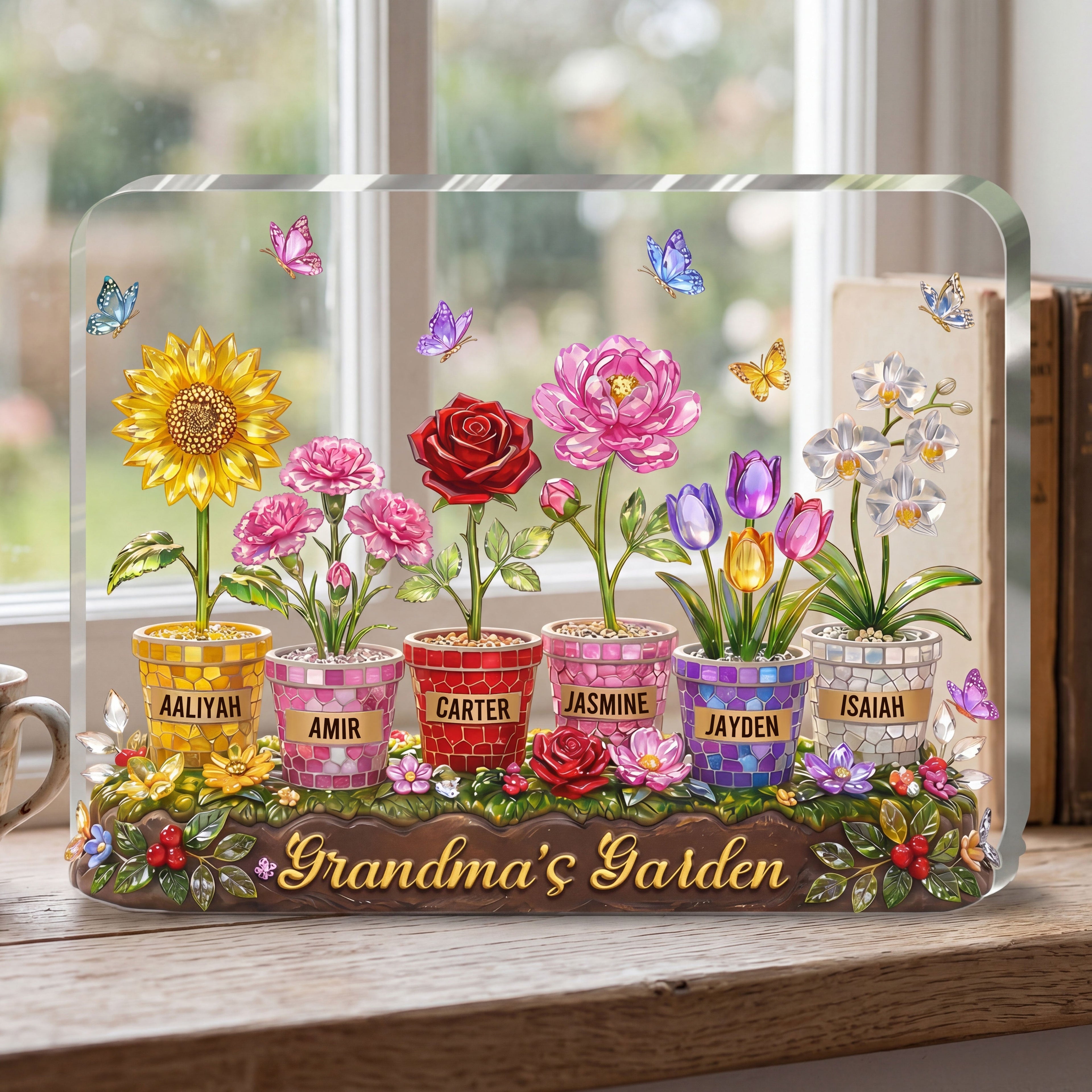 Mom's Garden - Personalized Custom Shaped Acrylic Plaque