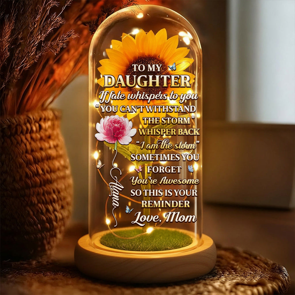 From Mom To Badass Daughter - Personalized Sunflower Dome Lamp
