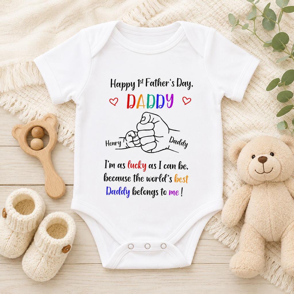 Happy First Father's Day - Personalized Baby Onesie