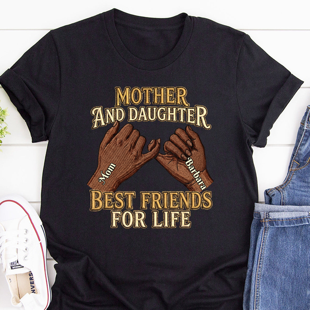 Mother And Daughter Best Friend For Life - Personalized 2D Unisex T-shirt
