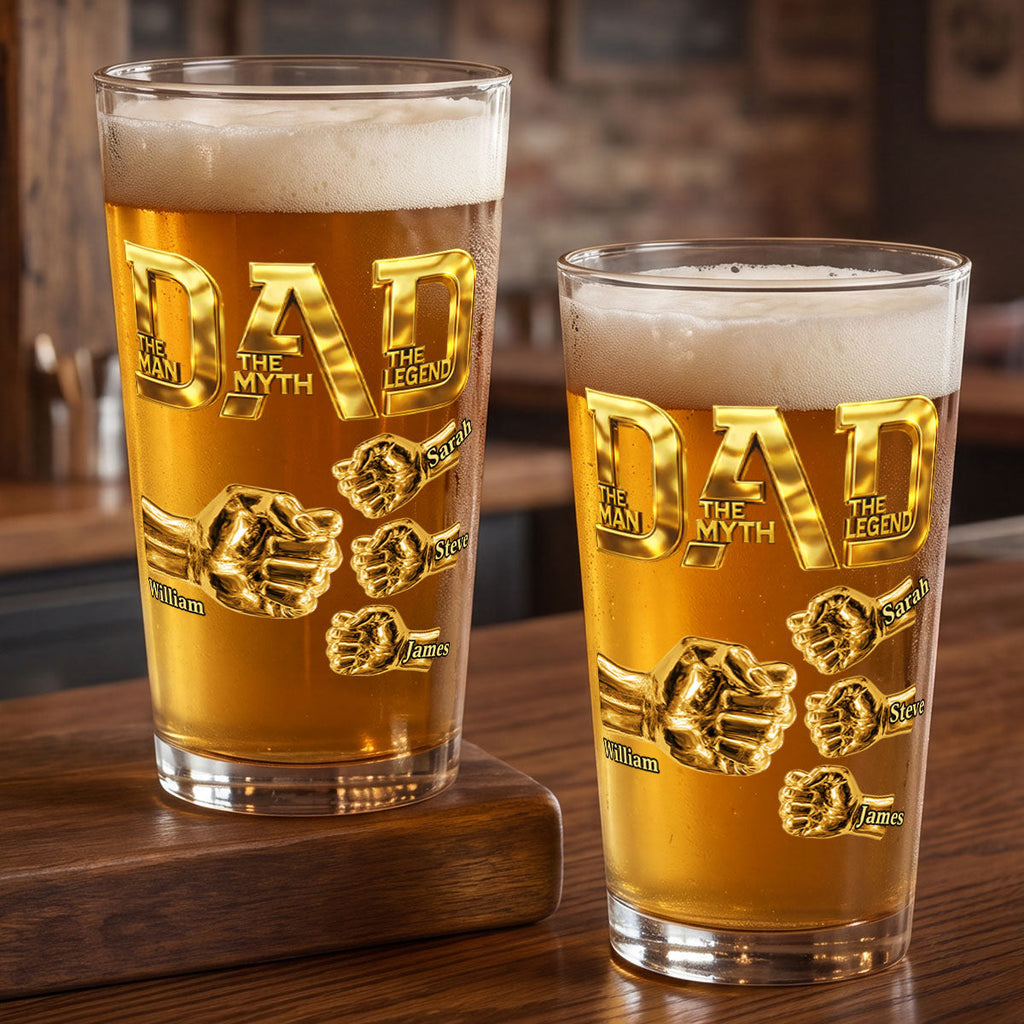 Dad The Man The Myth The Legend - Personalized Beer Glass