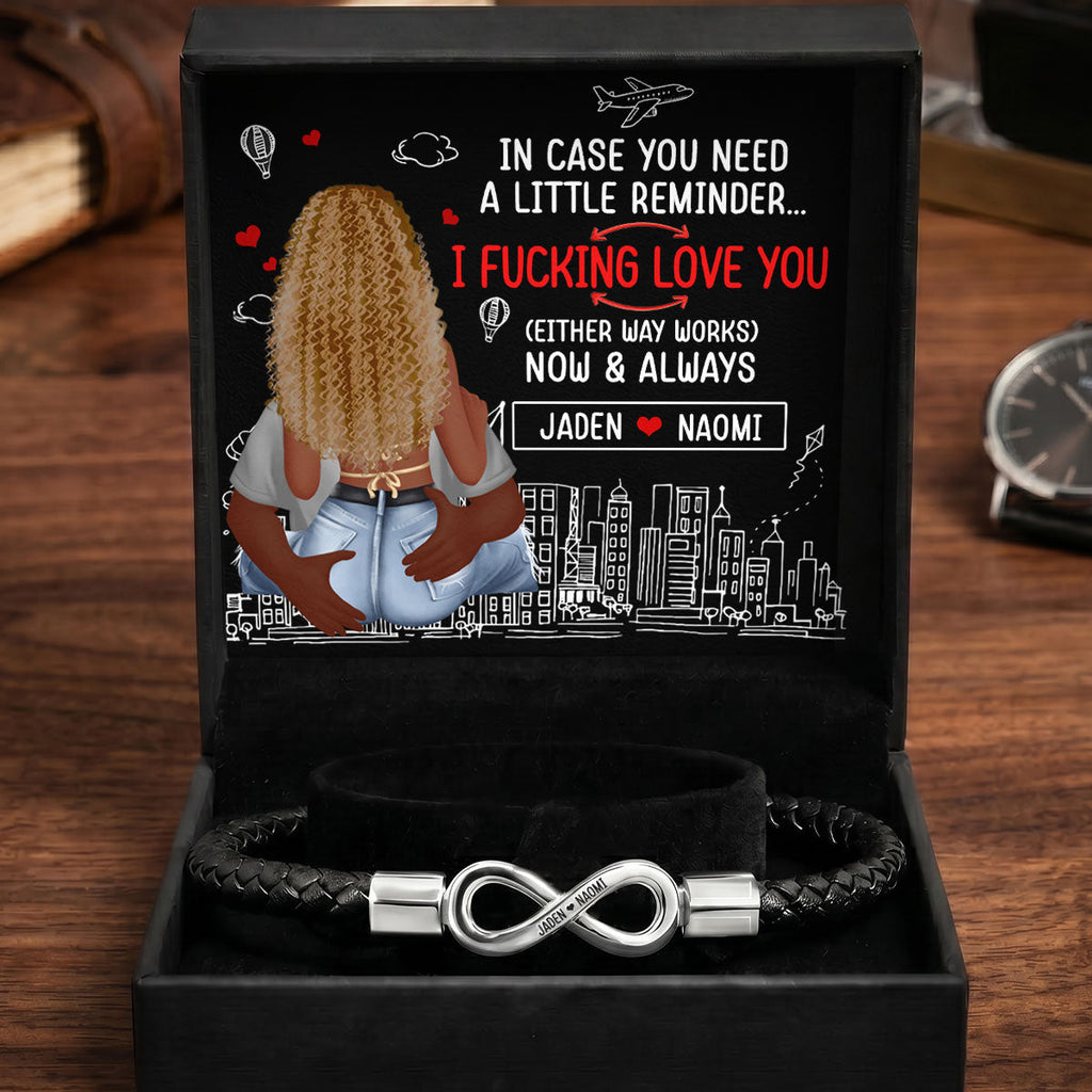 I F*ck Love You - Personalized Men's Infinity Bracelet With Gift Box & Card