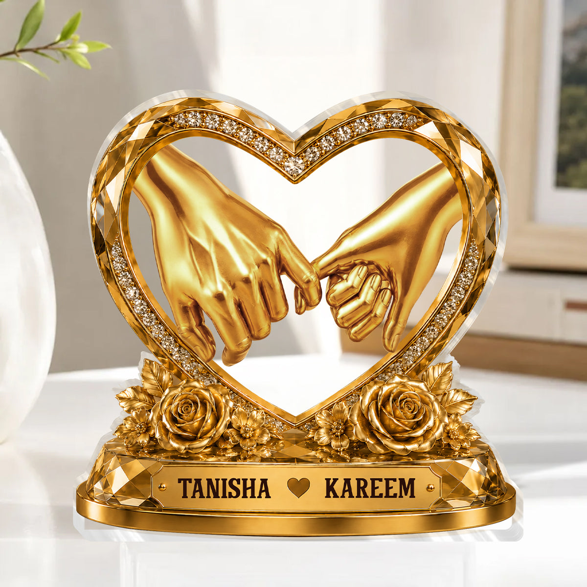Hold Your Hand Forever Anniversary Gift - Personalized Custom Shaped Acrylic Plaque