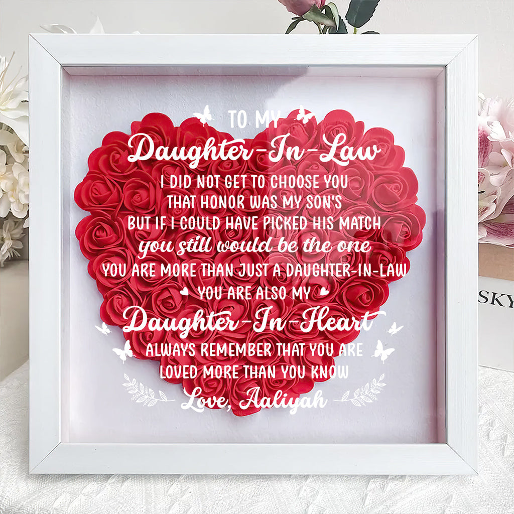 You Are My Daughter In Heart - Personalized Heart Flower Shadow Box