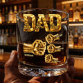 Dad The Man The Myth The Legend - Personalized Round Whiskey Glass