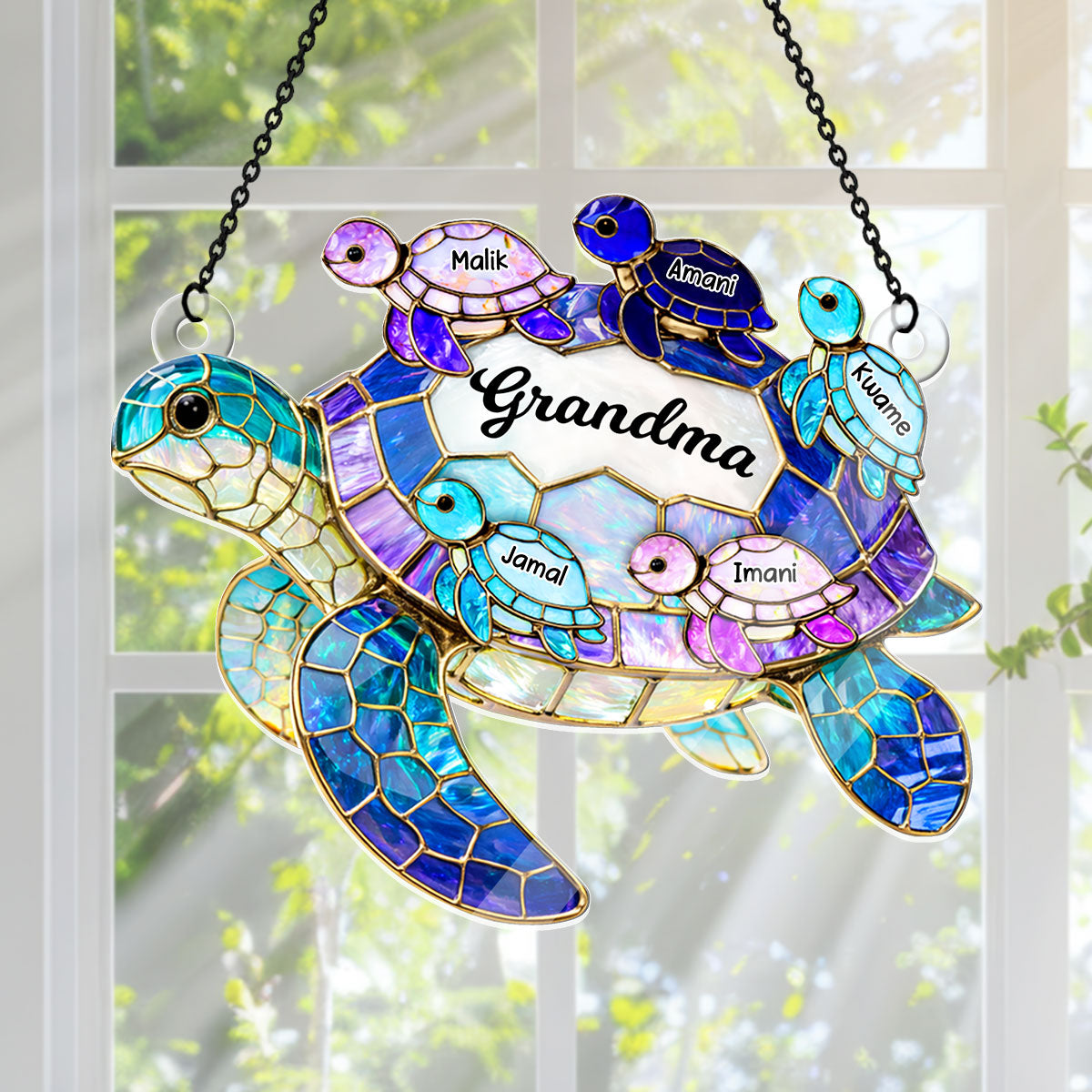 Mom Grandma Sea Turtle - Personalized Acrylic Suncatcher