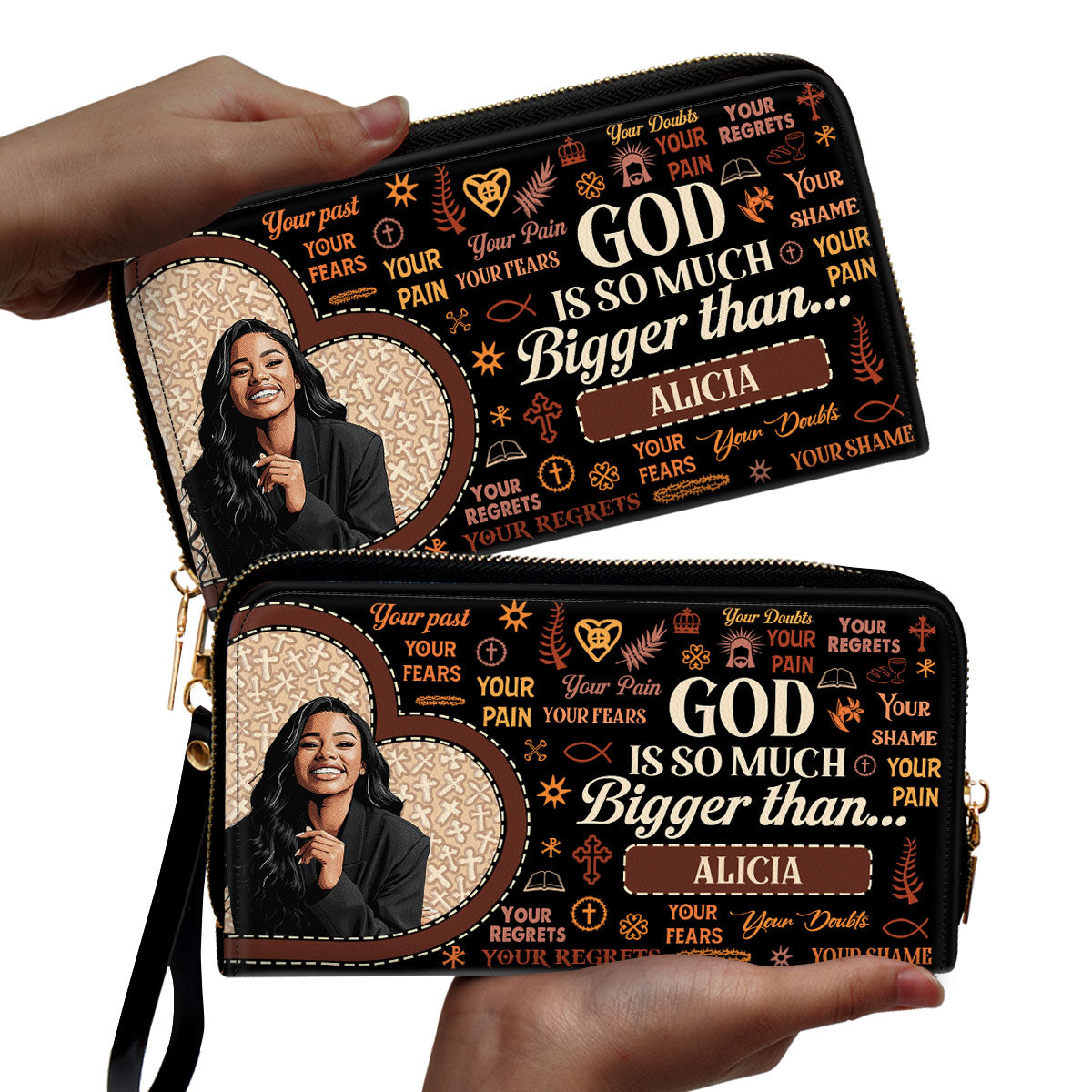 God Is So Much Bigger Than - Personalized Clutch Purse