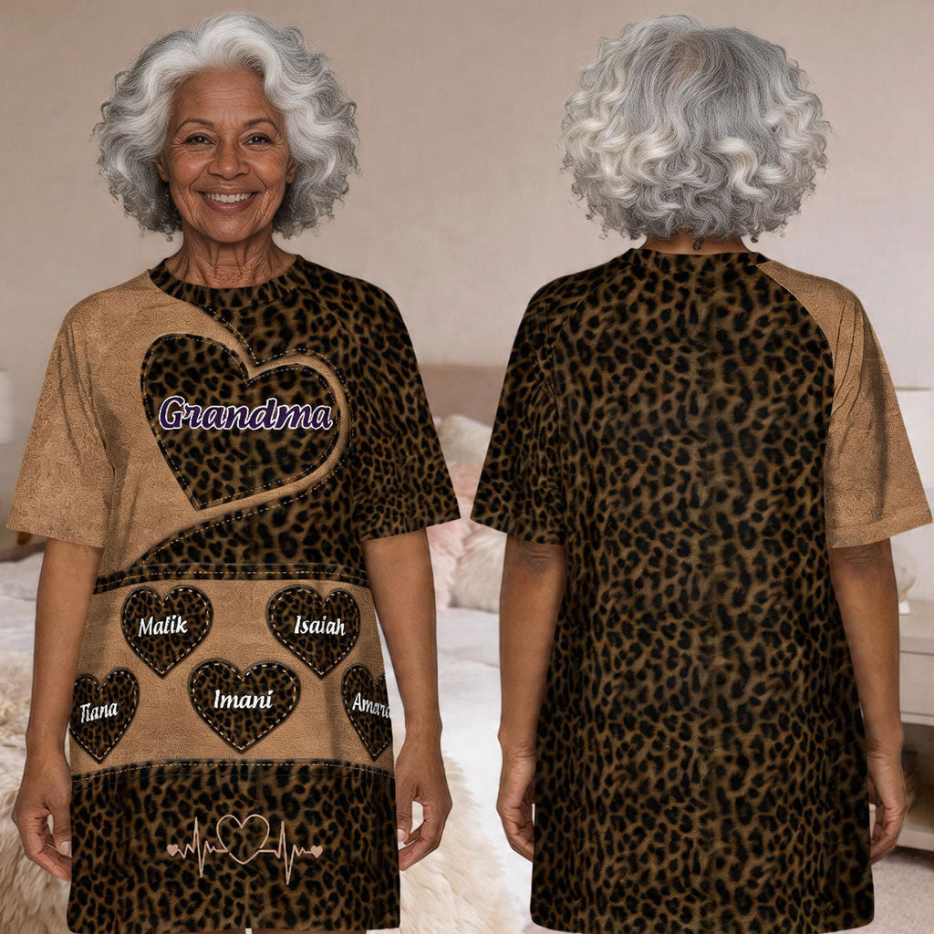 Grandma's Heart - Personalized Sleep Tee