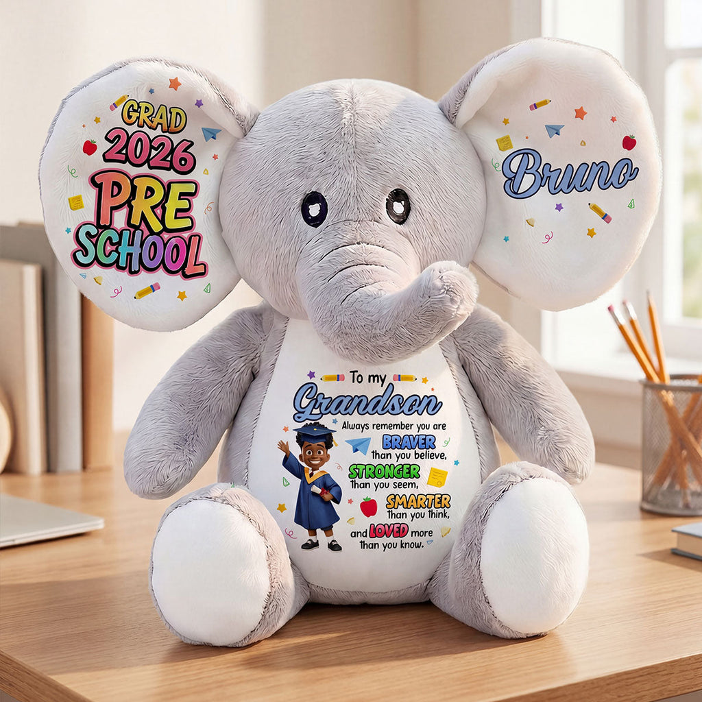 Preschool Kindergarten Graduation - Personalized Stuffed Elephant