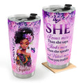 She Knows More Than She Says - Personalized Stainless Steel Tumbler