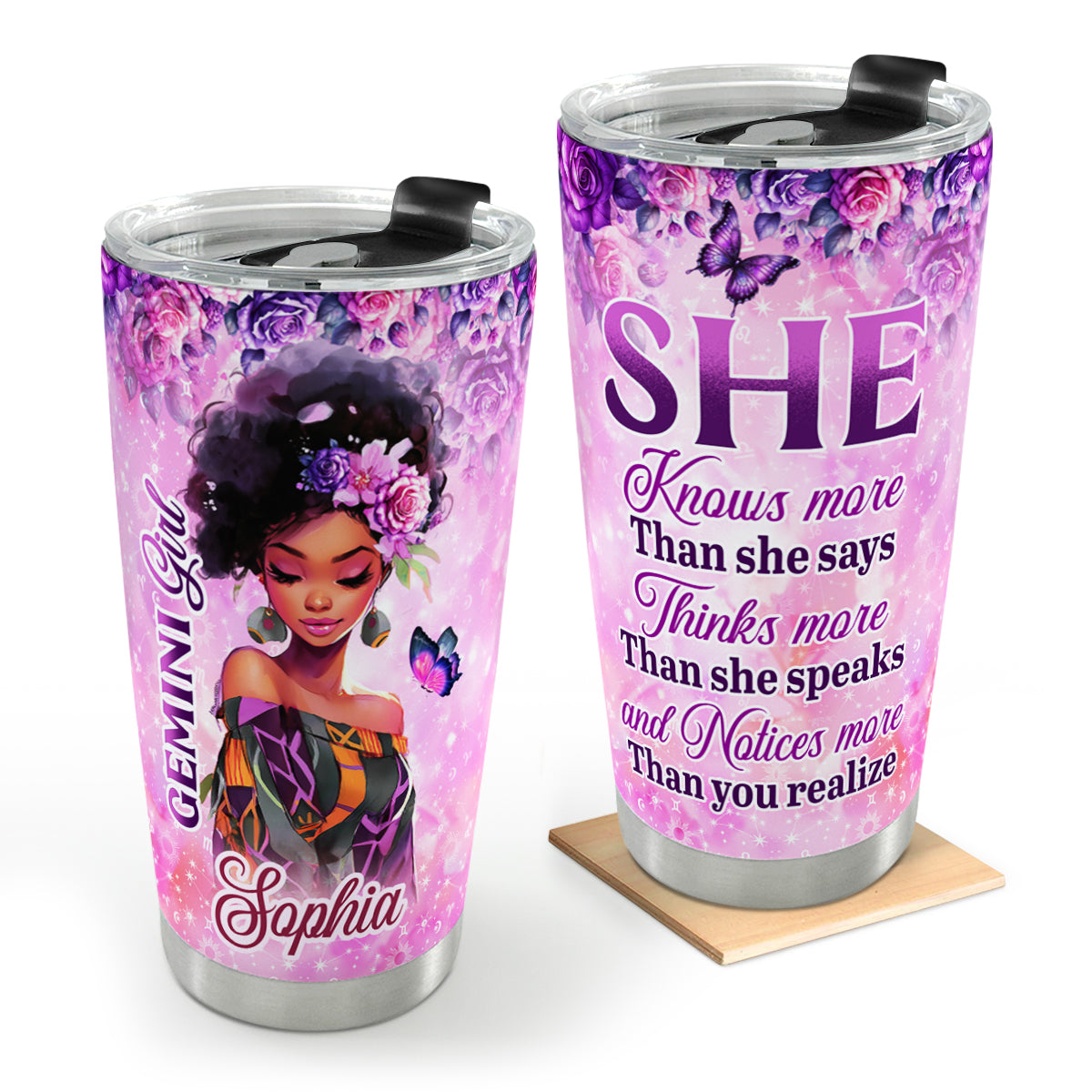 She Knows More Than She Says - Personalized Stainless Steel Tumbler