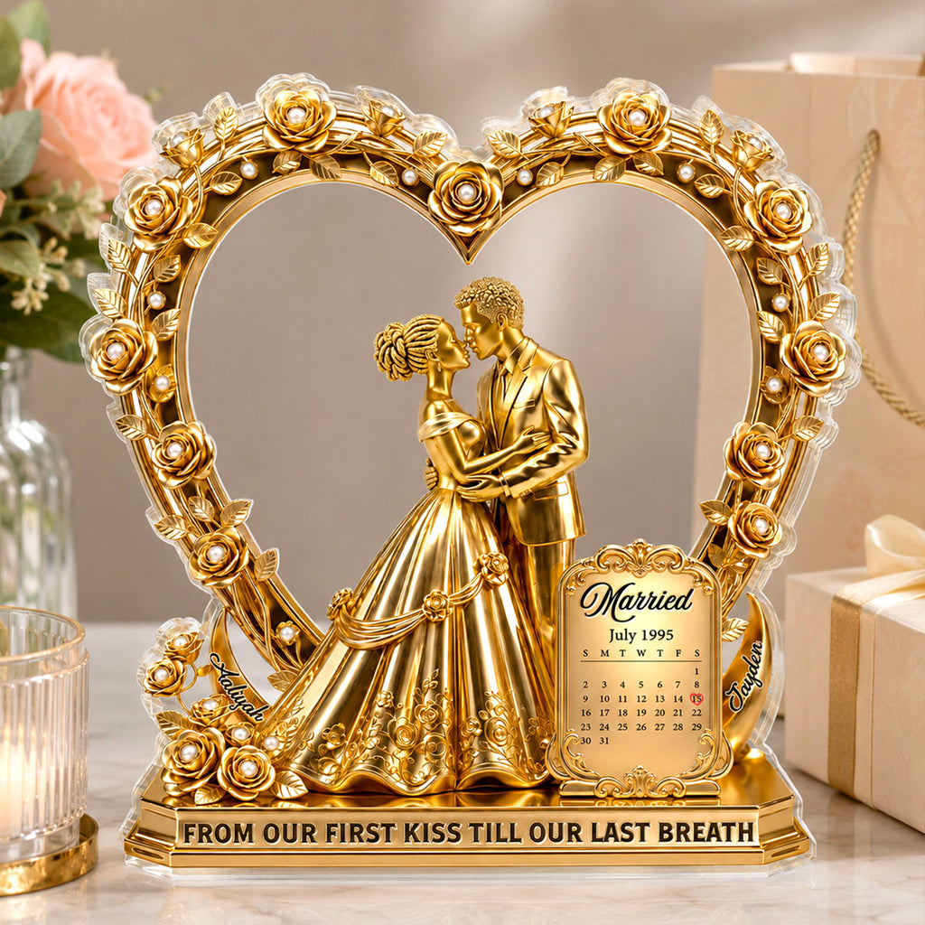 From Our First Kiss Till Our Last Breath - Personalized Custom Shaped Acrylic Plaque