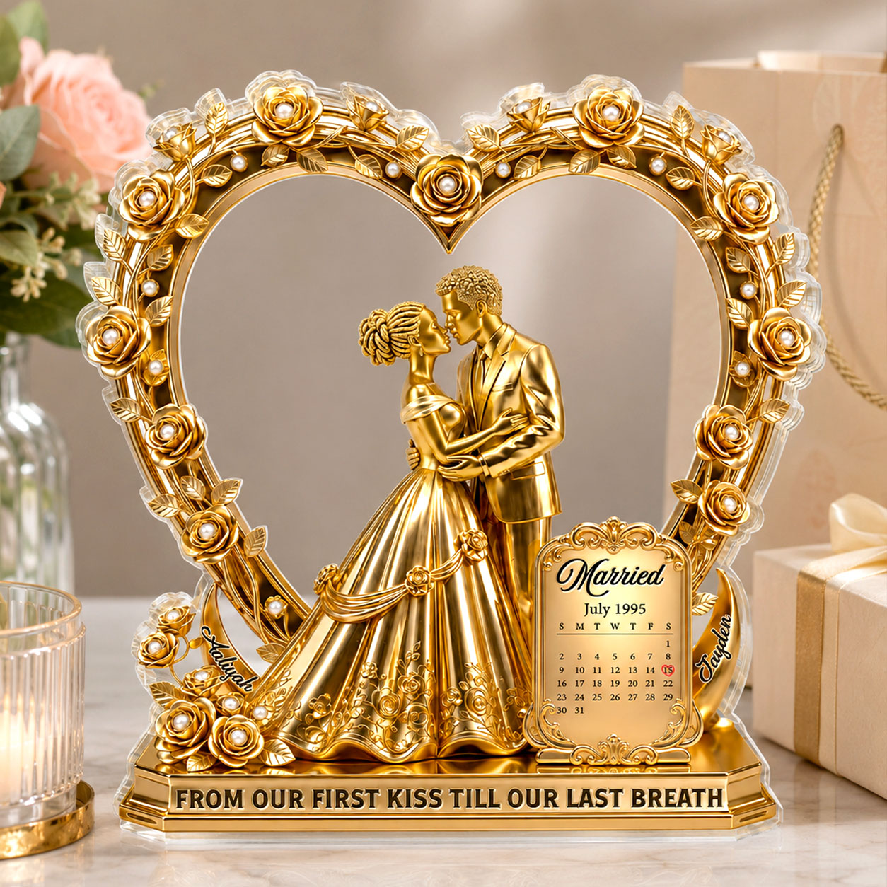 From Our First Kiss Till Our Last Breath - Personalized Custom Shaped Acrylic Plaque