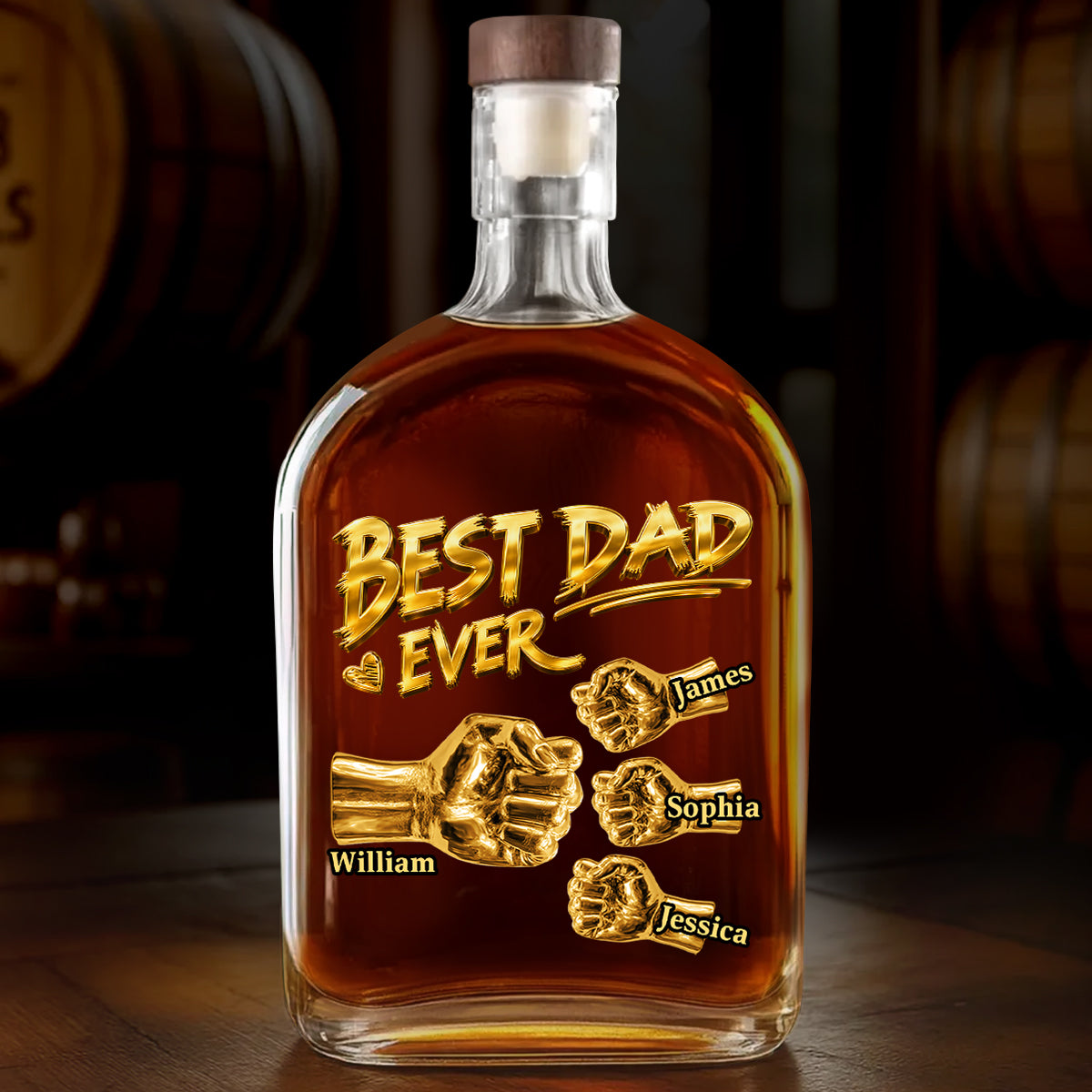 Best Dad Ever - Personalized Whiskey Bottle