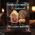 Luckily - Personalized Round Whiskey Glass