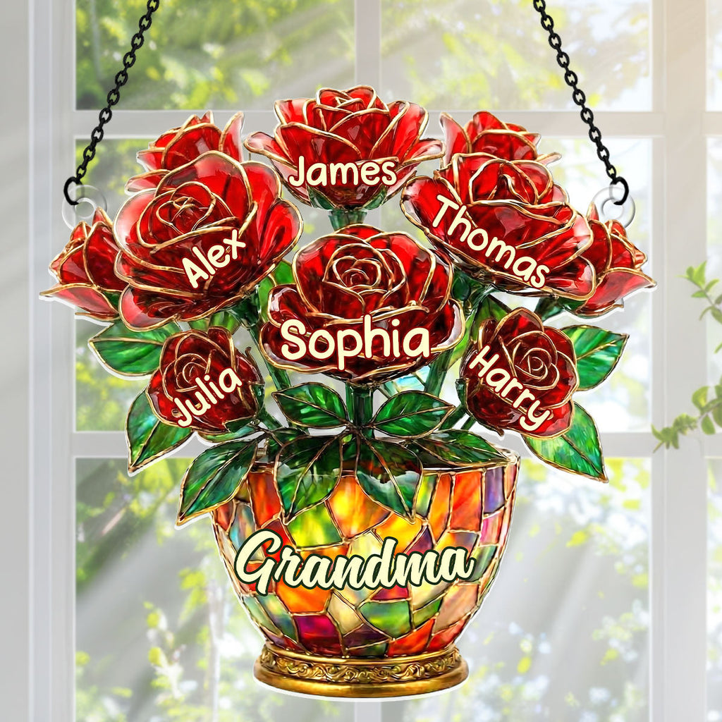 Grandma’s Roses Of Love - Personalized Acrylic Suncatcher