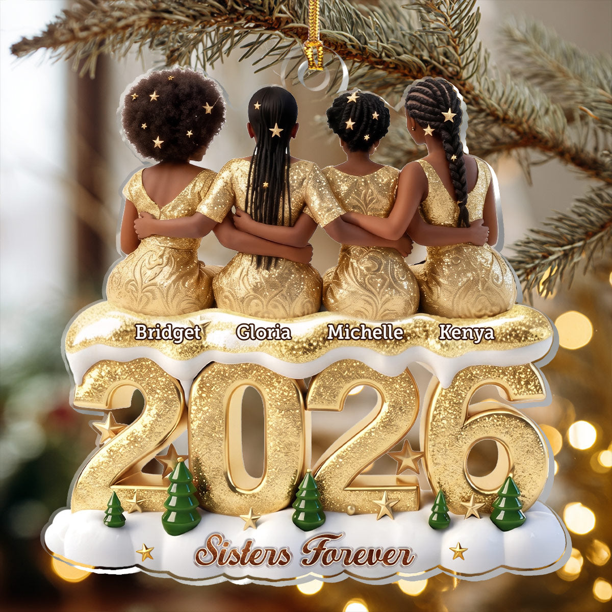 Sisters And Besties Forever - Personalized 1-Layer Acrylic Ornament