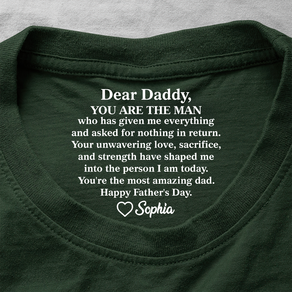 You Are The Most Amazing Dad - Personalized Shirt With Design Inner Neck