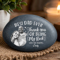 Custom Photo Pencil Sketch Best Dad Ever - Personalized Printed Rock
