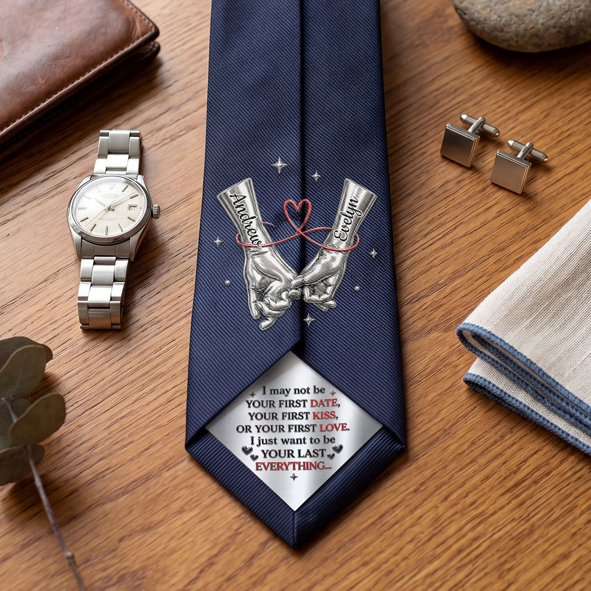 To Be Your Last Everything Silver Theme - Personalized Men Tie